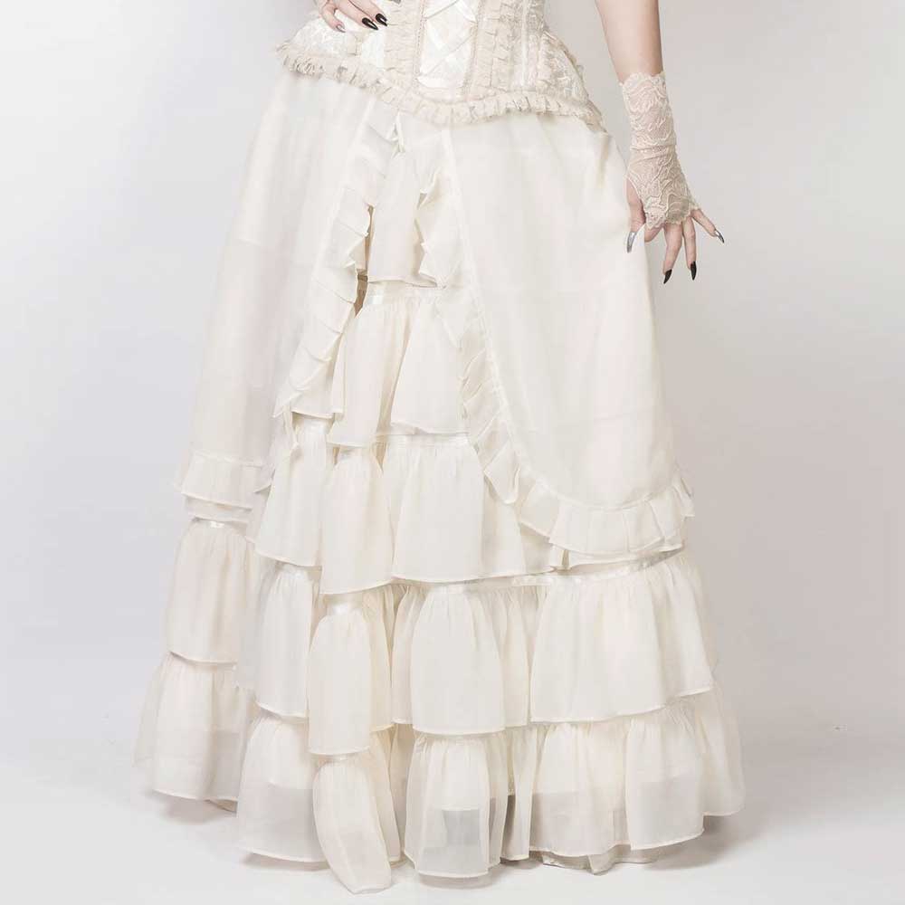 Attitude Corsets - Gothic skirt long Jupe - Crème